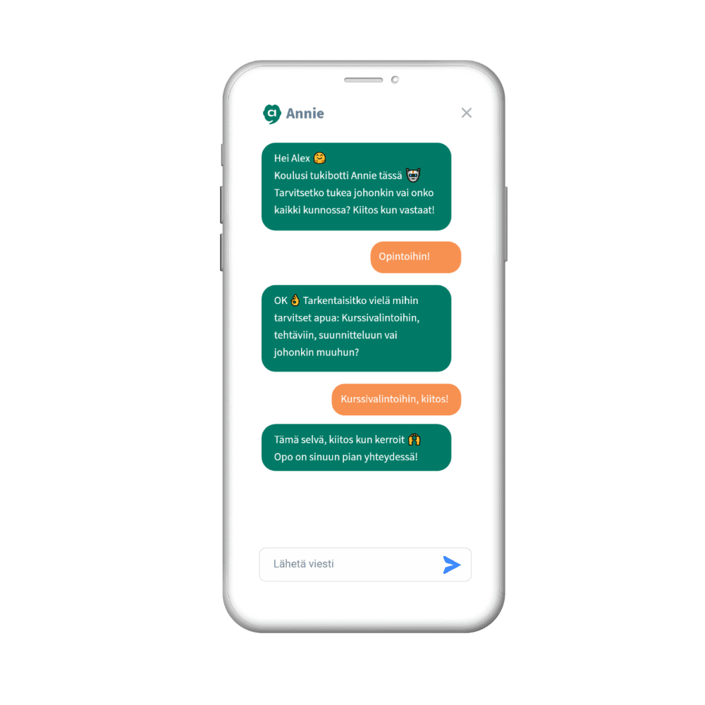 Esimerkki Annien chatista